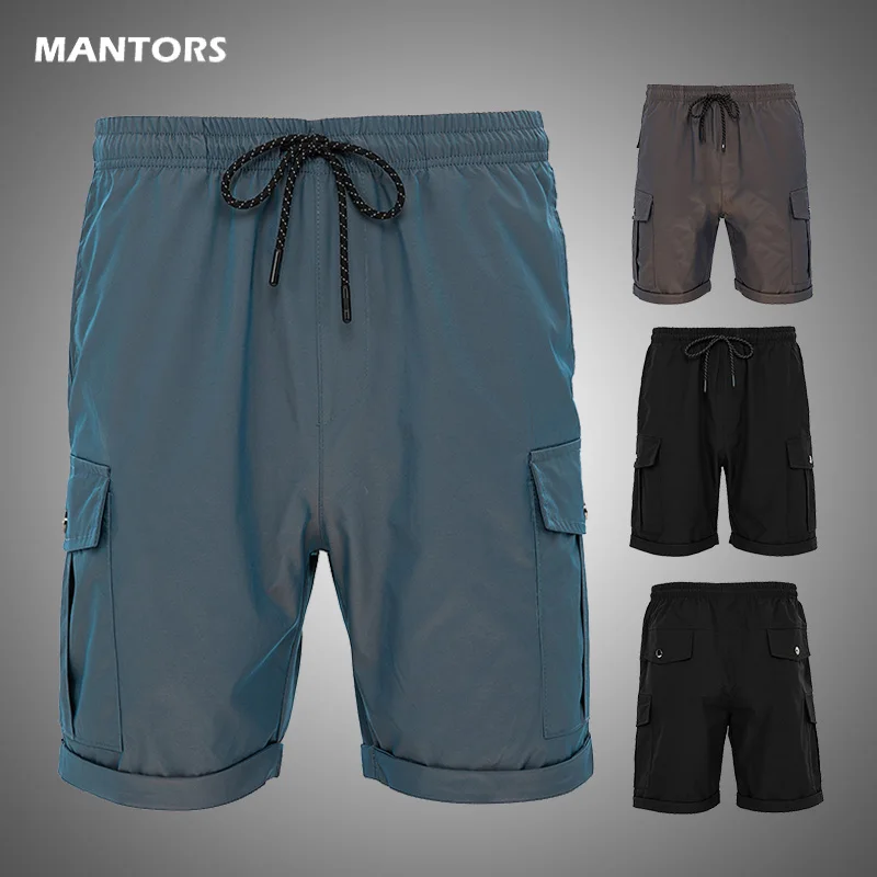 2021 Stretch nadar bañadores casuales de los hombres pantalones cortos de verano de secado rápido pantalones cortos de playa con bolsillos de los hombres de la moda Pantalones cortos de tipo Cargo Pants Streetwear