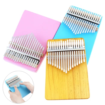 

17 Key Thumb Piano Kalimba Single Board Pine Mbira Mini Keyboard Instruments Pink Blue Wood Optional