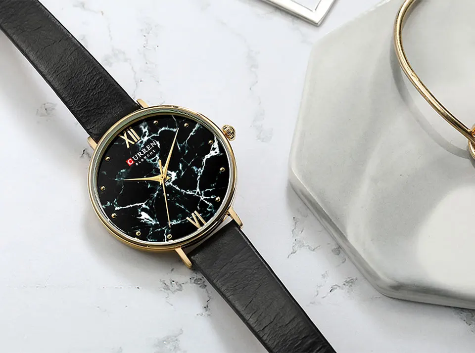 Новинка, женские часы, оранжевая кожа, роскошный бренд, Reloj Mujer Zegarek Damski, водонепроницаемые, женские, CURREN, деловые часы, Montre Femme