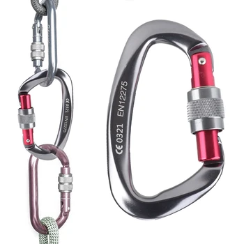 

Outdoor 25KN Climbing Carabiner D Shape Quickdraws Professional Climbing Buckle Lock Security Safety Lock Climbing Equipment