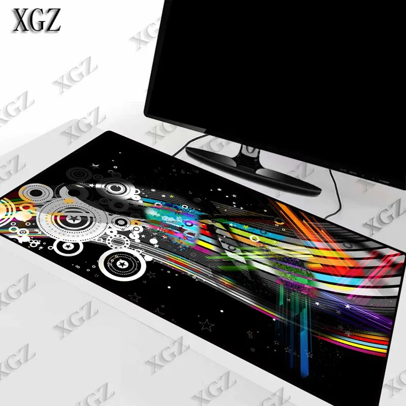 XGZ мультицветный игровой коврик для мыши с абстрактной музыкой, компьютерный геймерский коврик, большой игровой коврик с блокировкой края, аниме, для ПК, ноутбука, XXL