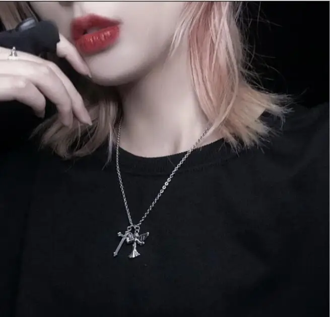 Харадзюку толстая цепочка сердце любовь egirl ожерелье e-girl модные аксессуары для девочек хип-хоп подарок на день рождения - Окраска металла: 4