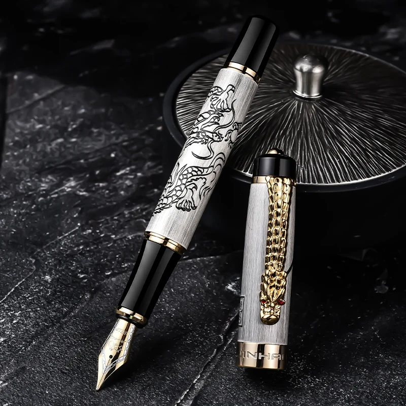 Jinhao Ручка с драконом Подарочная коробка Письма каллиграфия офисная деловая