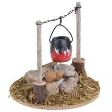 

Outdoor Garden Scene Villa Garden Hanging Stove Doll House Accessories DIY Dollhouse Miniature