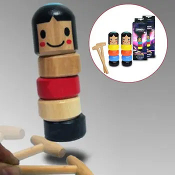 

2020 Immortal Daruma Small Wooden Man Halloween Funny Wooden Magic Toy Gift Tricks Funny Toy Cute Wooden Man