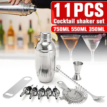 

550ml Cocktail Shaker Set With Mixer Martini Mojito Spirits Drink Wine Maker Strainer Muddler Pourer Bar Accessories