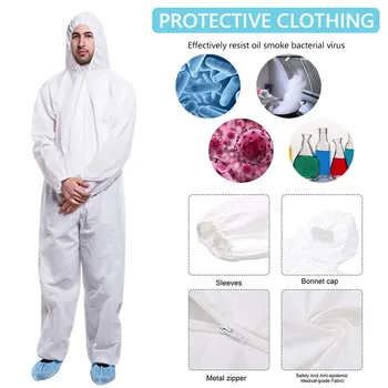 

Coverall Hazmat Suit Protection Protective Disposable Anti-Virus Clothing Factory Hospital Isolation Safety Clothing Anti-Dust