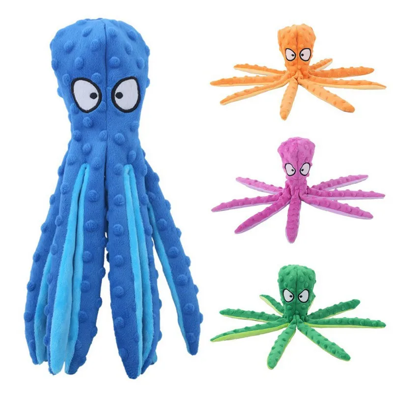 Pet Dog Plush Toy Squeaker Chew Animal Octopus Skin Shell Bite Resistant Funny Durability Molar Pets Supplies | Дом и сад