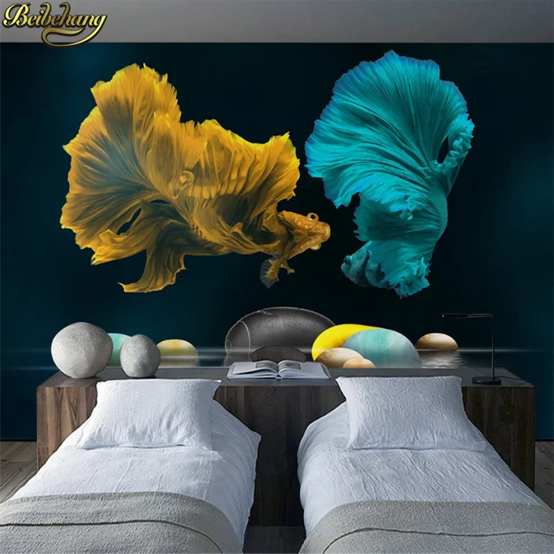 beibehang custom papel de parede 3d room large mural Guppy pebbles wallpaper according Home Decoration painting wall paper | Обустройство