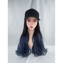 Женская бейсбольная шляпа с длинными синтетическими париками термостойкие большие волнистые кудрявые парики 40JF