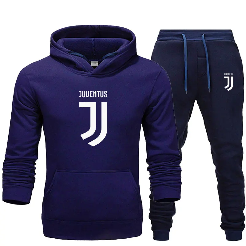 

Brand men's sports suits, men's football series, hot sale in autumn and winter, 2-piece thick hoodie + sports pants, gym fitness