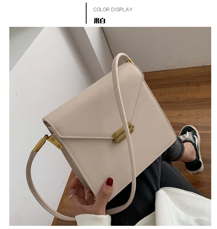 uxury Brand Female Square Bag Fashion New High Quality PU Leather Women's Designer Handbag Lock Shoulder Messenger Bag