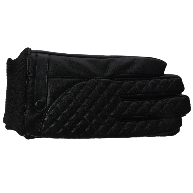 1 Pair Men Winter Thermal Waterproof Bike Bicycle Cycling Touch Screen Sports Gloves, Black Oblique grid