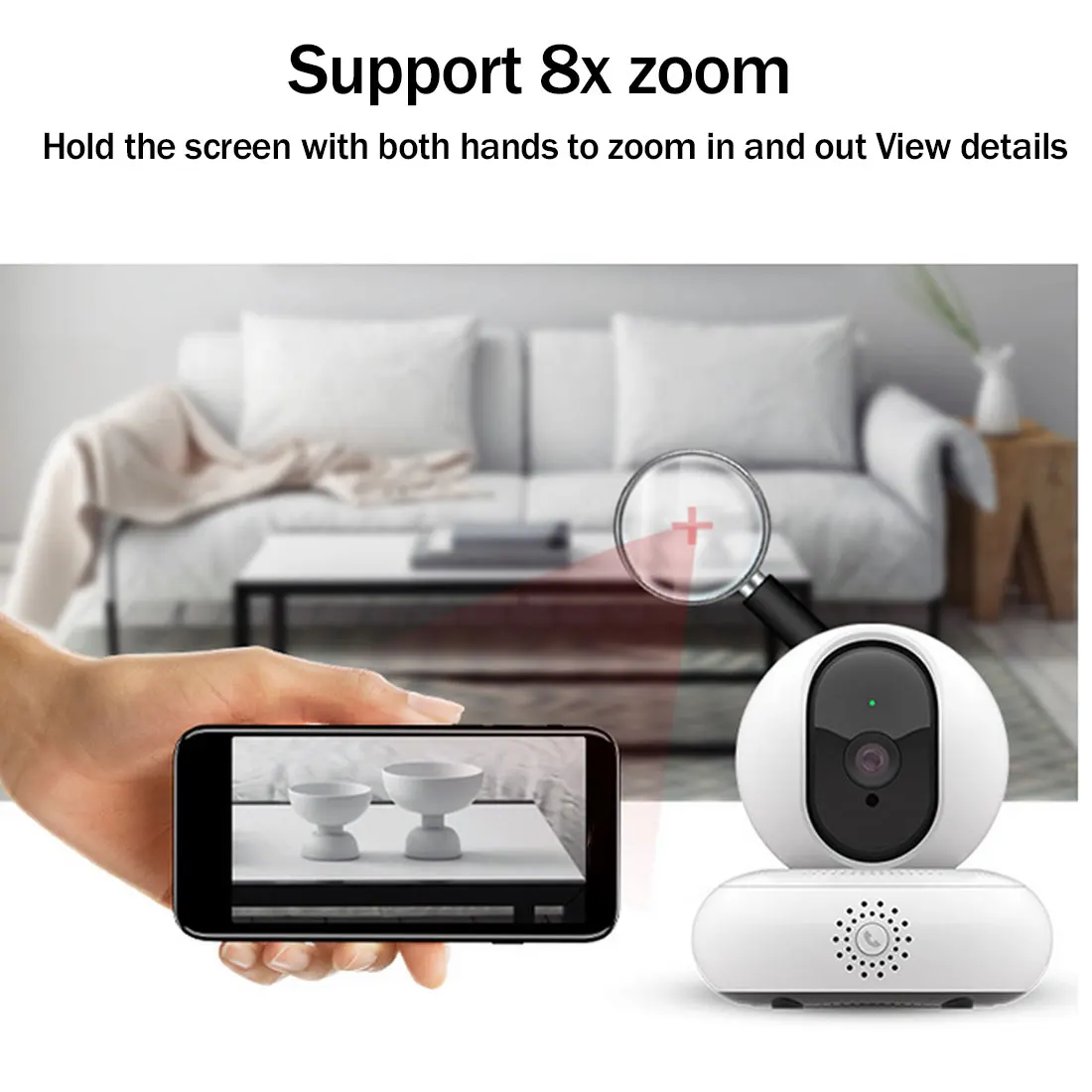 1080P HD ip-камера 2MP wifi 360 ° панорамная сетевая камера с функцией вызова в одно касание 3D навигация Поддержка нескольких пользователей для просмотра