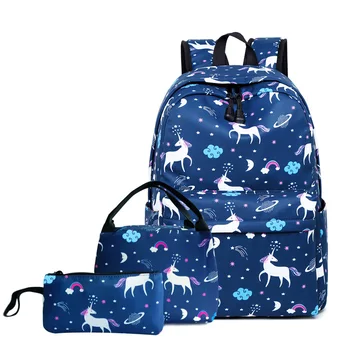 

Unicorn Printing Schoolbag for Teenager Girls Boys Children Backpacks Kids Students Primary School Bags 3pcs/Set Travel Backpack