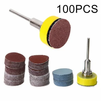 

100pcs Shank Backer Pad Sanding Discs Polishing Hook Loop Grinder 100-3000 Grit