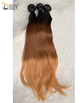 

Doozy Hair Brazilian Single Drawn 1b 4 27 Color Straight 3 Bundles Virgin Human Hair