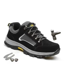 Большие размеры 39-48, женские и мужские ботинки для работы и безопасности, из натуральной кожи, из стали, toecap, ударостойкая мужская женская обувь защитная обувь