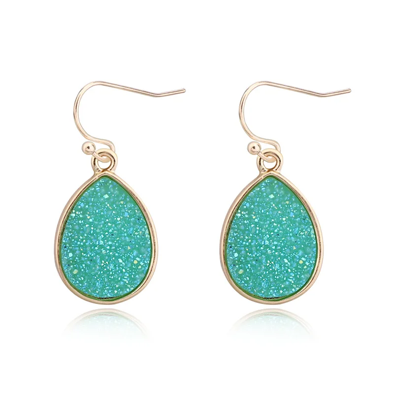 4 цвета s Drusy Druzy серьги в виде капли воды подвески из смолы очаровательные