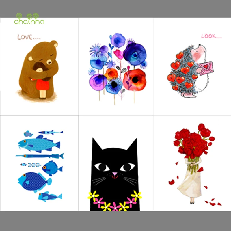 Мультфильм серии ручная окрашенная хлопковая льняная ткань для DIY шитья Лоскутная Ткань Placemat/кошелек/сумки/подушки, HD033