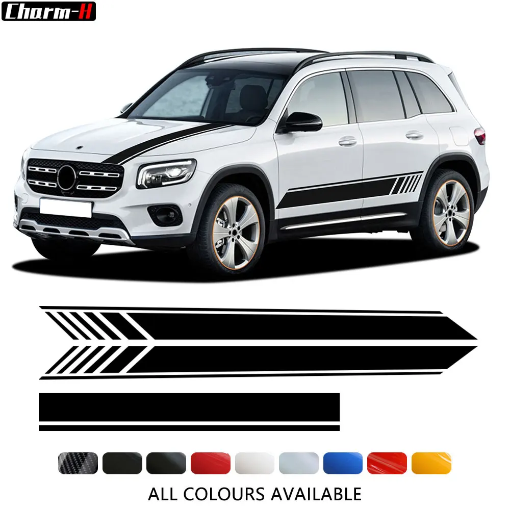 Edition 1 Amg Car Styling Hood Cover Decal Side Stripes Skirt Sticker