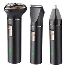 Man Recharge Barber Razors Nose Trimmer Hair Clippers Electric Shaver 3-in-1 Beard Shaver
