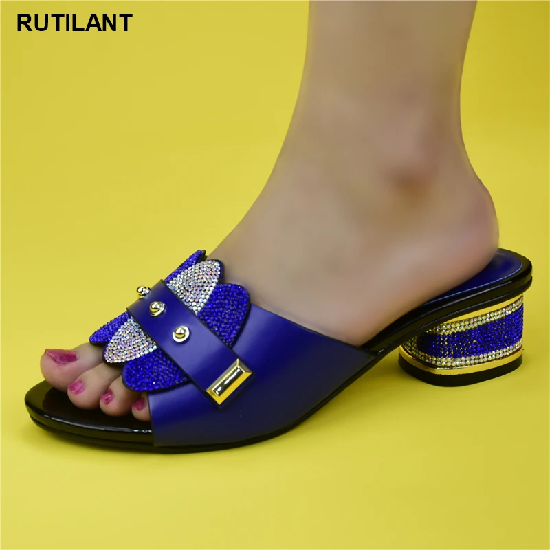 Slippers Wedding-Shoes Party-Heels Italian African Women Summer Elegant for High-Quality