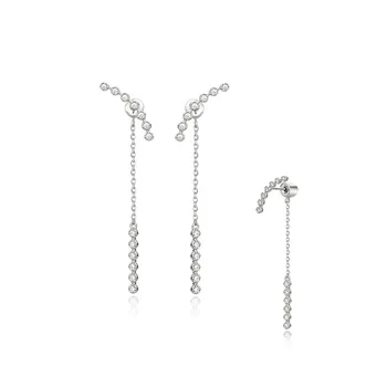 

S925 Silver Smile Earrings Female Gold Secretary with the Same Ear Line Simple Earrings Tassel Fashion Earrings