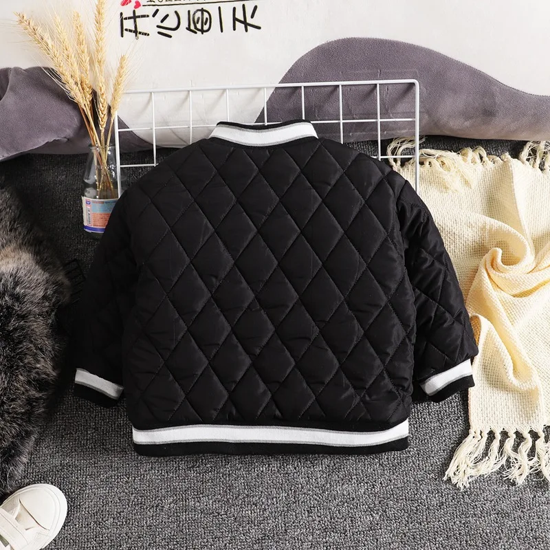 Boys Outerwear Winter Children Fashion Thick Baseball Uniform Jacket For Baby Kids Warm Coats Clothing Toddler Tops Outfits 6Y kids jackets kids cotton clothes