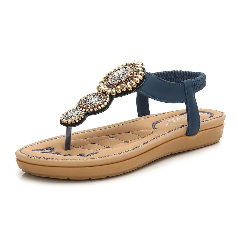 

Bohemian Style Fashion Woman Sandals Diamonds Party Wedges Shoes for Women Sandales Femme 2019 Summer Plush Size Shoes X6X1052