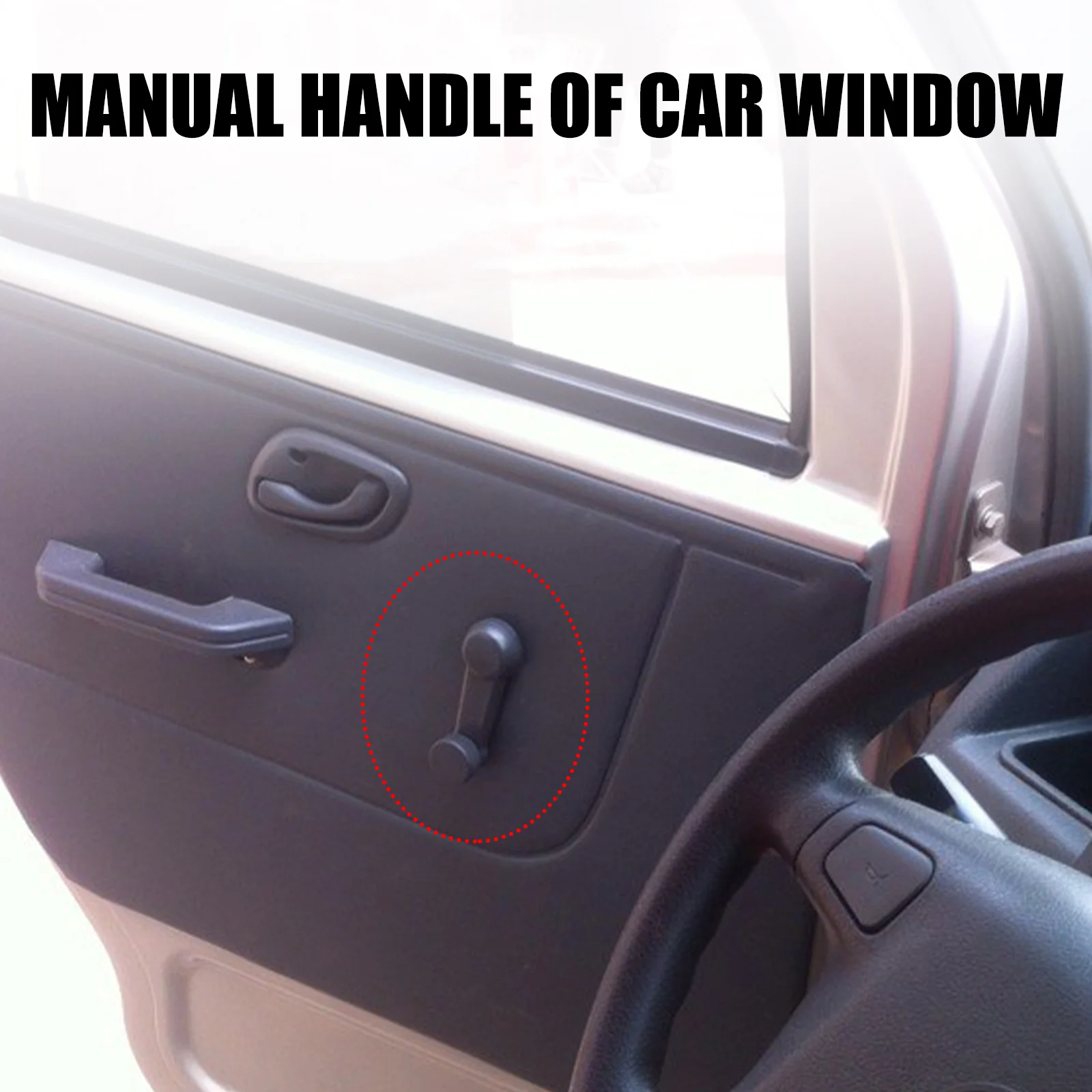 Manovella Alzacristalli Auto Universale - 2 Pezzi In Lega Alluminio Nero Per Finestrini Manuali