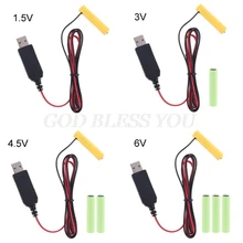 LR03 AAA Battery Eliminator 2m USB Power Supply Cable Replace 1 to 4pcs AAA Battery For Electric Toy Flashlight Clock Drop Ship