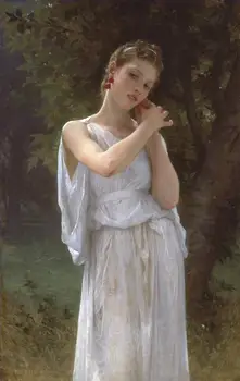 

16 Hand Painted Art Paintings by College Teachers - The earrings girl William-Adolphe Bouguereau - Oil Painting on Canvas