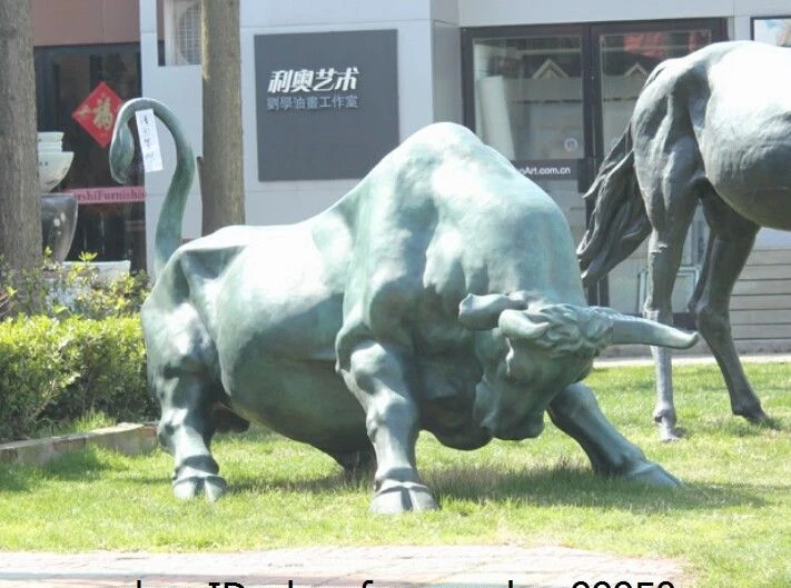 free shipping Western Folk Bronze Copper Art Sculpture Bullfighting Bull Cow Cattle OX Statue | Дом и сад