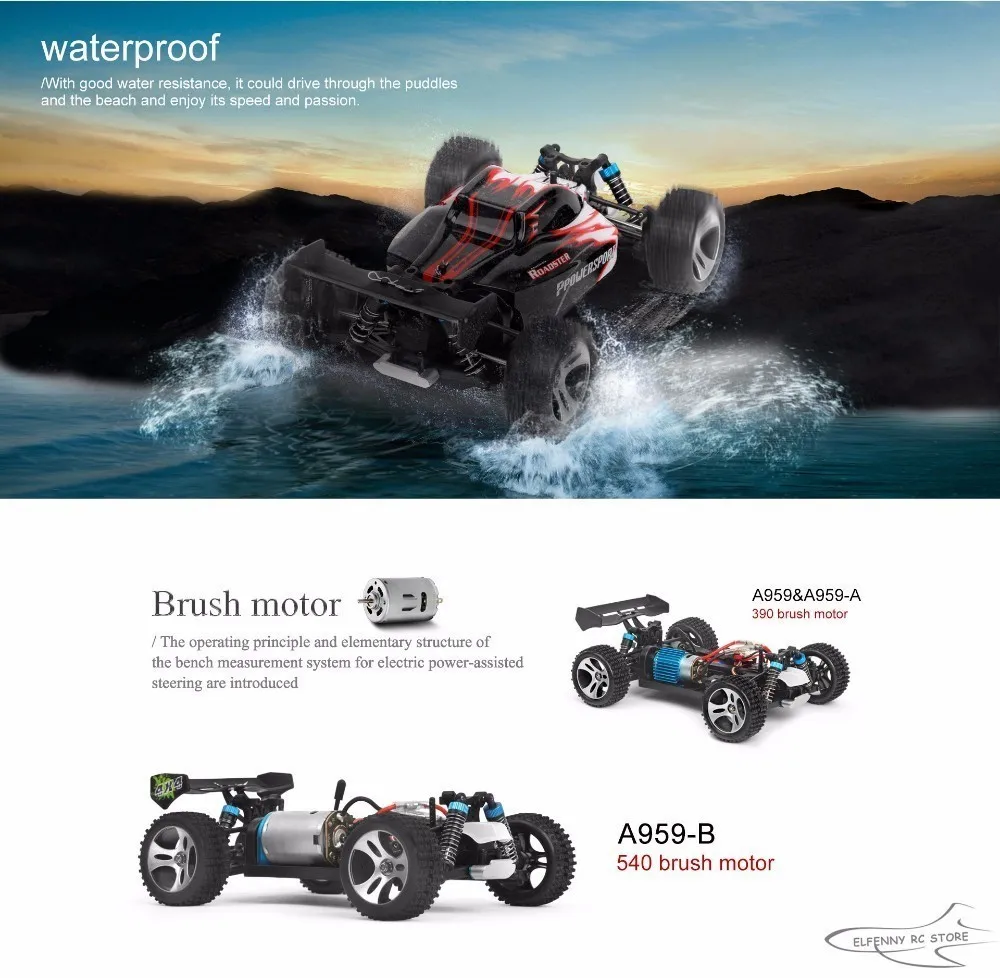 WLtoys A959-B 70 км/ч пульт дистанционного управления RC скоростная гоночная машинка внедорожная Заводская Прямая Лучшая цена Модернизированный RC автомобиль