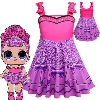 

Girl LOL Dolls Dress Party Dress For Girl 's Birthday Halloween Christmas Cosplay Costume Kids Lol Clothes 3 6 8 10Y
