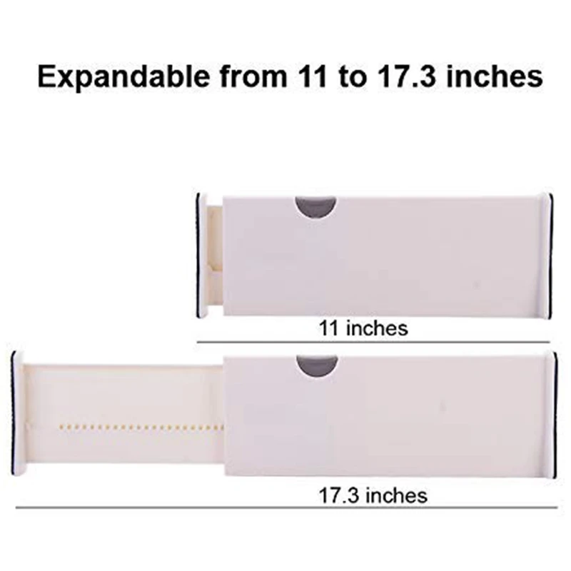 Dresser Drawer Organizers, Expandable Drawer Organizer/Divider- for Bedroom, Bathroom, Closet, Office, Kitchen Storage- 3 Pack