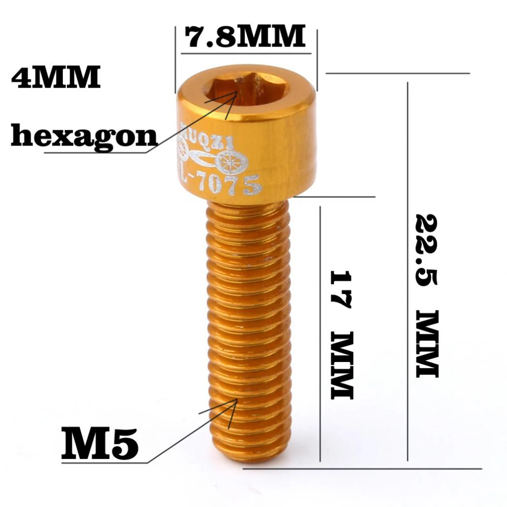4 шт. дорожный велосипед Handleset шток винт алюминиевый сплав M5* 17 мм болты