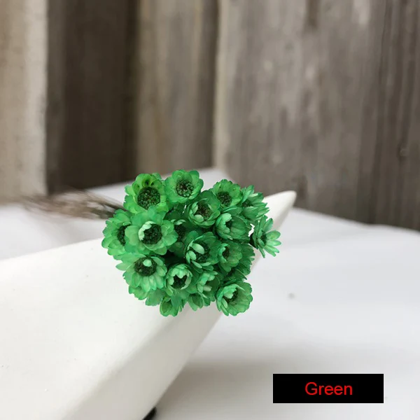 Искусственные цветы ромашки искусственные цветы для украшения дома - Цвет: Зеленый