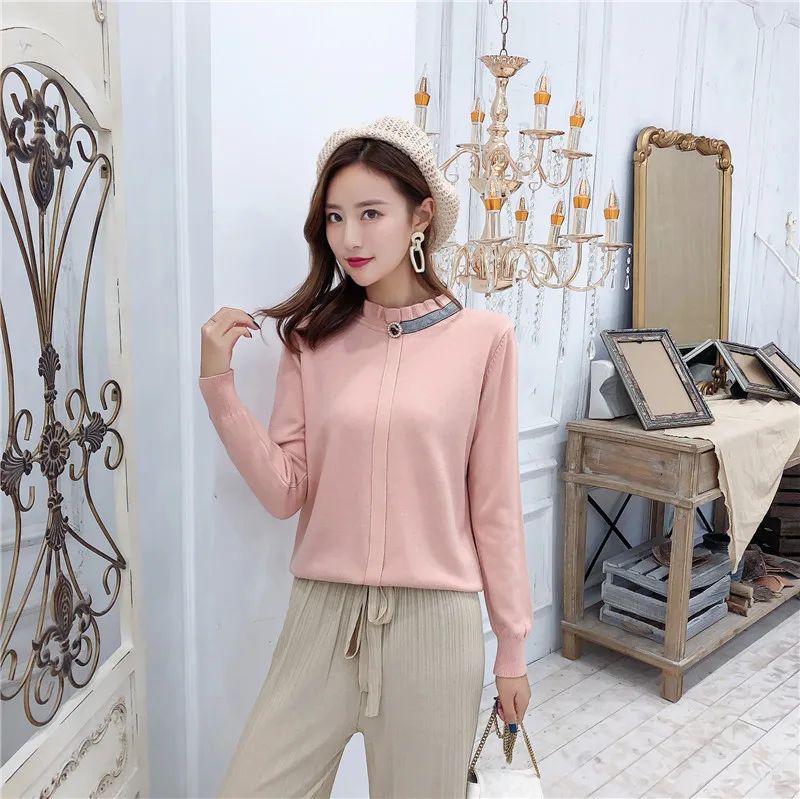 Распродажа, хлопковый свитер Blusas De Inverno Feminina, 9349, новые трикотажные пуловеры 45-ЛОФТ, 3 ряда полок