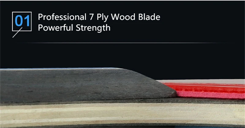 Huieson 7 Ply Pure Wood Table Tennis Racket Double Face Pimples-in Sticky Rubber Ping Pong Paddle Bat for New Learners (2)