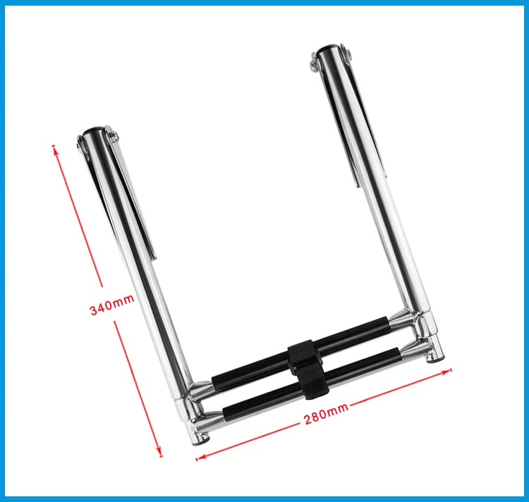 2 Steps Boat Stainless Steel 304 Telescoping Folding Ladder Deck Outboard Swim Platform Marine Yacht Accessories |
