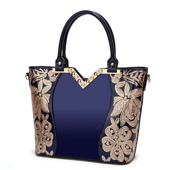 

2020 New Women's Bags PU Leather Ladies Fashion Bright Patent Leather Handbags Large Shoulder Bags