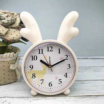 

Small Alarm Clock Creative Clock Alarm Adorable Rabbit Bedside Cute Children's Cartoon Mute Clock Student Simple Baby Room Decor