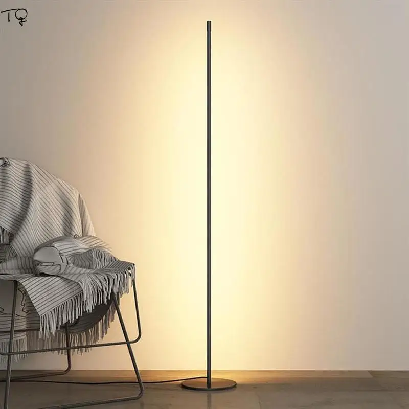 

Nordic Atmosphere Minimalist led Standing Lamp With Remote Control Modern Simple Luminaire Living Room Bedroom Bedside Study