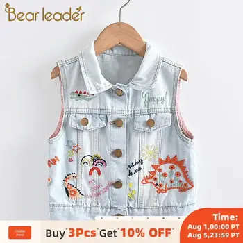 

Bear Leader Baby Denim Vest Jeans Jacket Casual Outerwear Children Clothing Spring Autumn Girls Clothes Kids Vests Toldder Tops