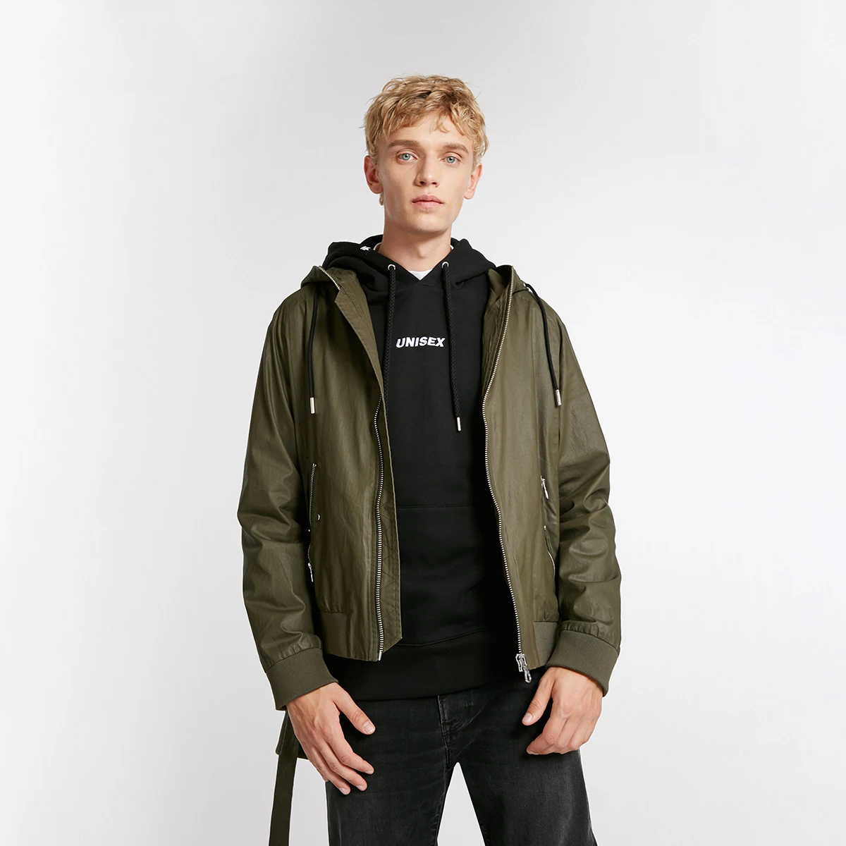 ARMY GOWN Jack Jones мужская куртка с капюшоном с буквенным принтом | 218321560 - Цвет: ARMY GOWN