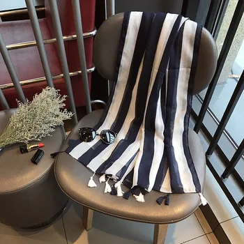 

New Korean version literature art fan vertical stripes draped silk scarf women beach vacation leisure tourism beach towel shawl