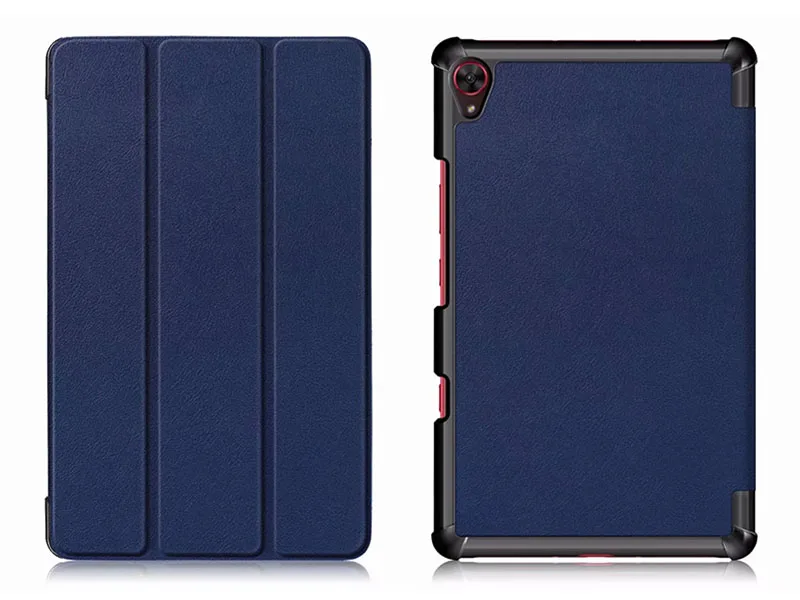 Darkblue Трехкратный легкий умный кожаный чехол-подставка для HuaWei MediaPad M6 Turbo 8," VRD-AL10 VRD-W10 планшетный ПК - Цвет: Darkblue