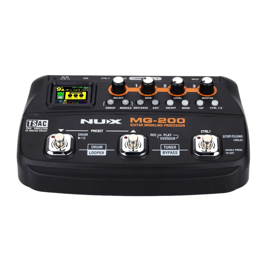 NUX MG-200 процессор для моделирования гитарных эффектов с 55 моделями эффектов